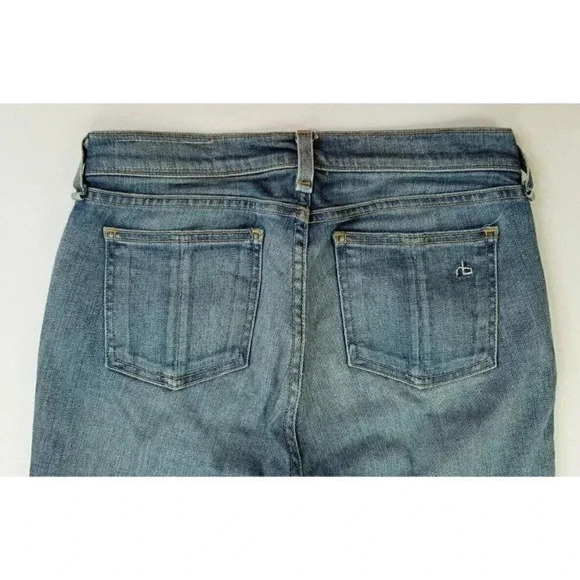 Rag & Bone 27X30 Women's Skinny Blue Monument Color Embroidered Logo Denim Jeans - Picture 5 of 11